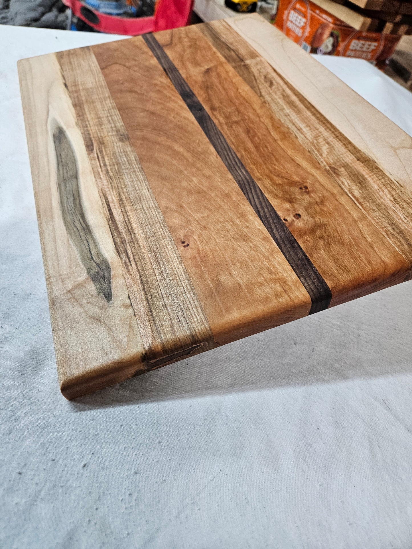Cutting Board with stunning look made from Maple, Cherry, and Walnut 16" x 12"