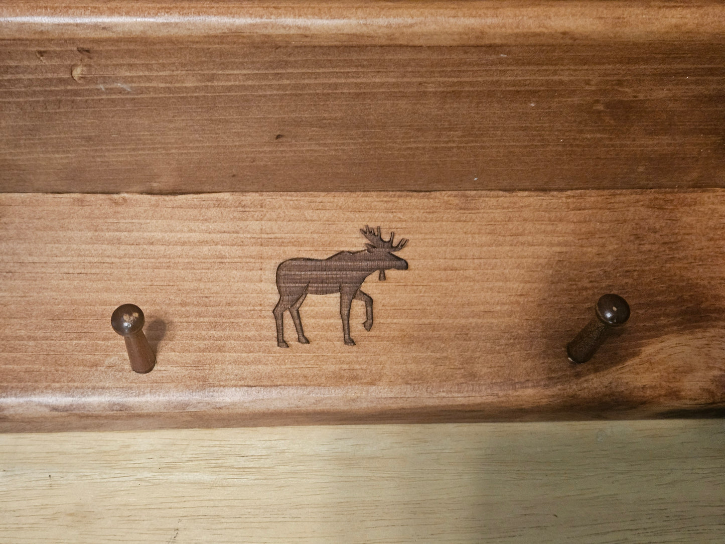 Heart Shelf with moose engraved