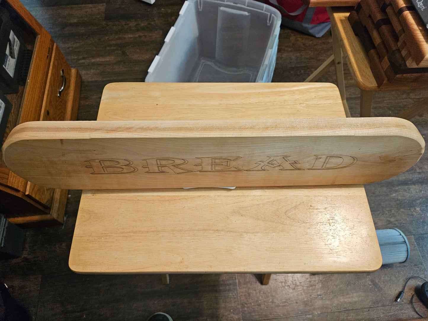 Bread Board made from Maple engraved 24" x 5" with feet