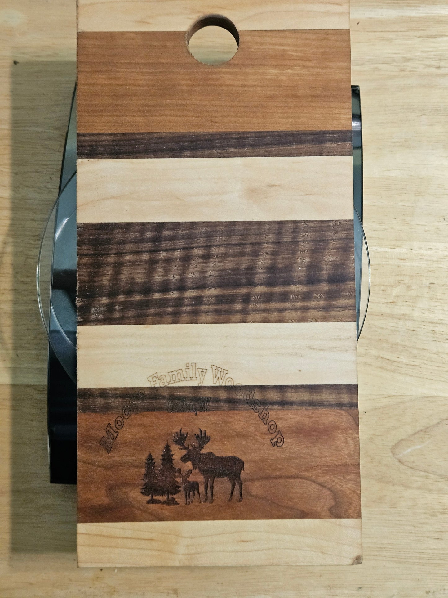 Vegetable/Cheese Cutting board made with Walnut, Cherry and Maple 11" x 5"