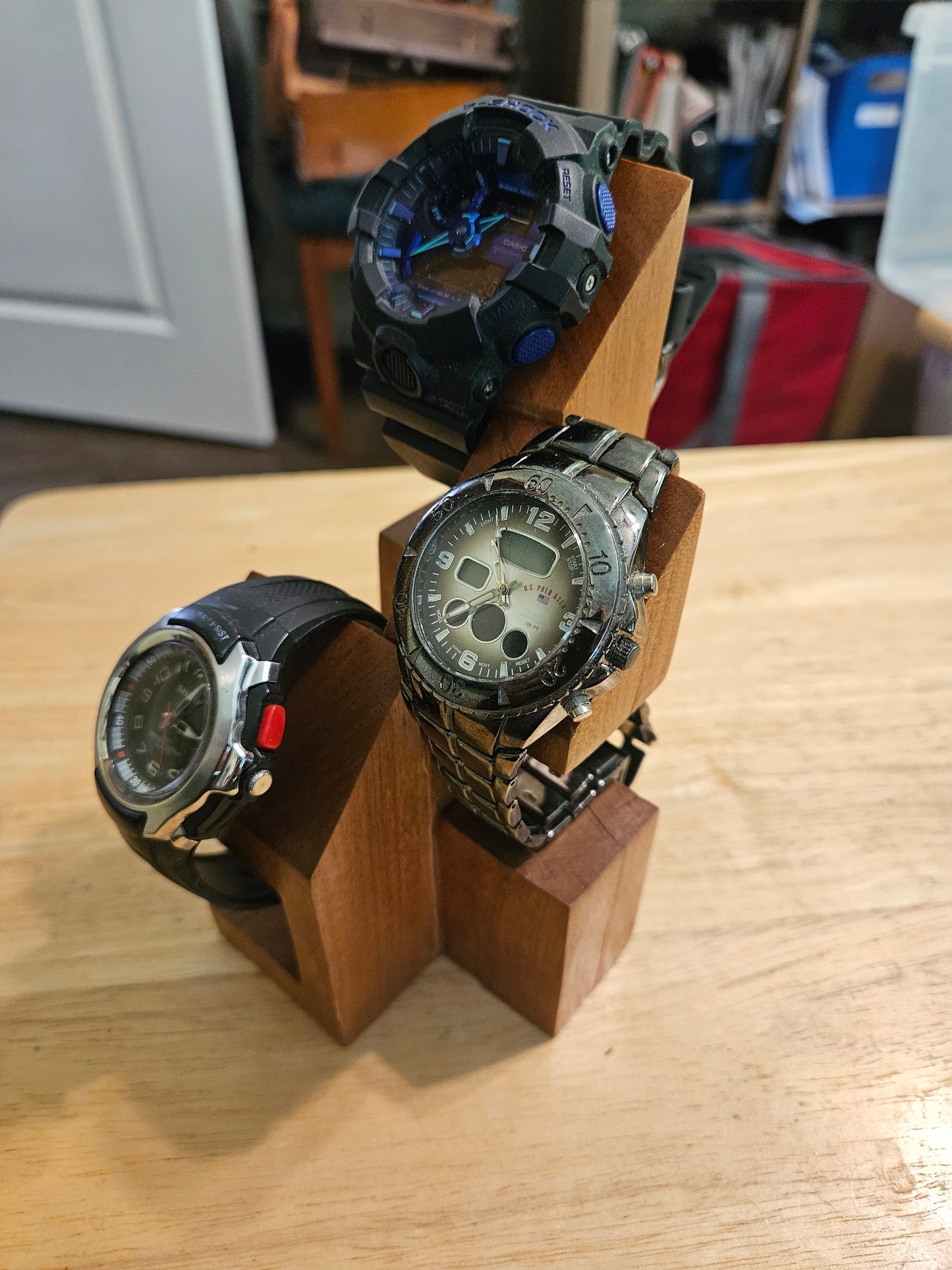 Watch Holder for 3 watches handmade from Cherry Hardwood