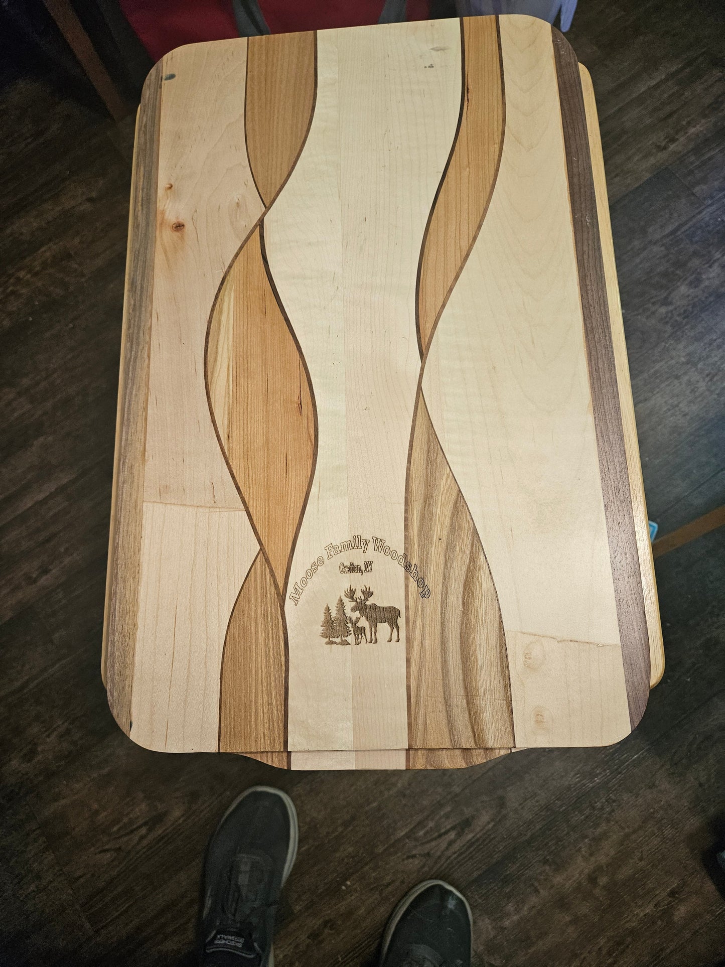 Serving Tray/Charcuterie Board 21' x13" Maple, Walnut, Cherry and Ash