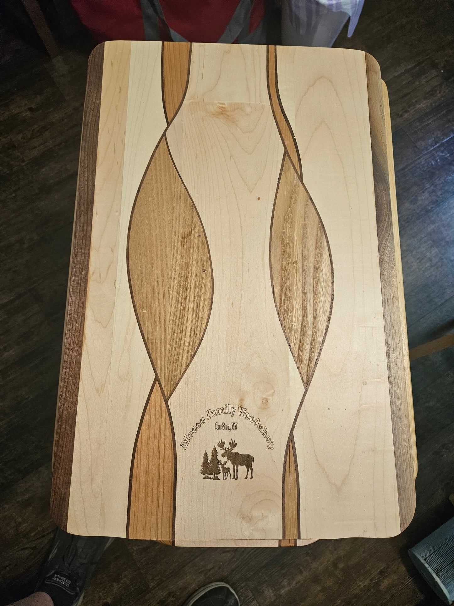 Serving Tray/Charcuterie Board 21' x13" Maple, Walnut, Cherry and Ash