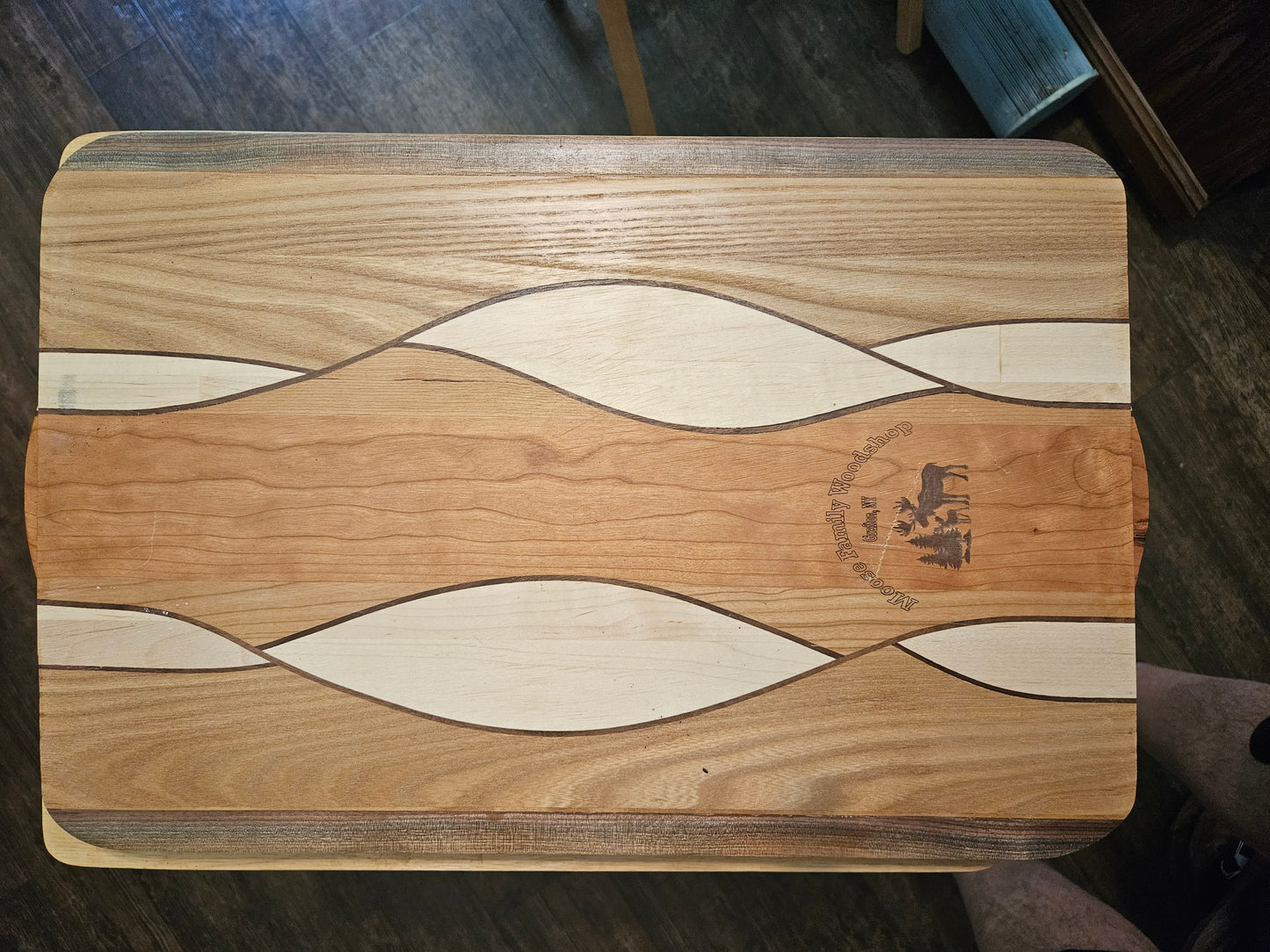 Serving Tray/Charcuterie Board 21' x13" Maple, Walnut, Cherry and Ash