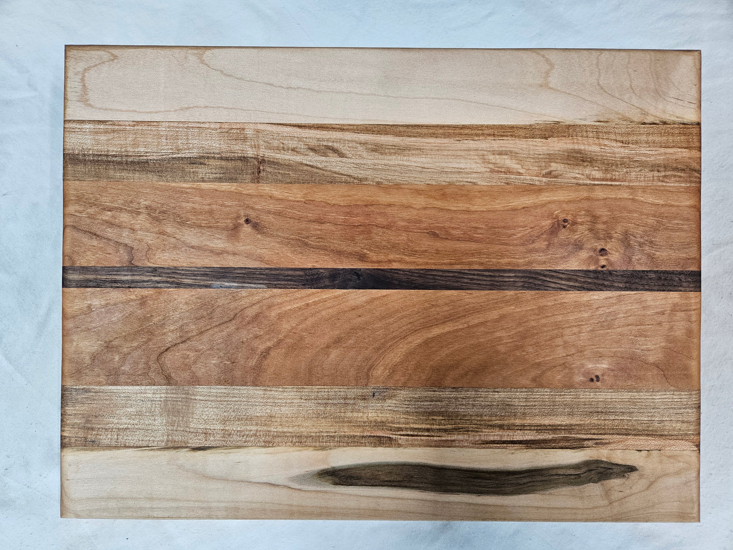 Cutting Board with stunning look made from Maple, Cherry, and Walnut 16" x 12"
