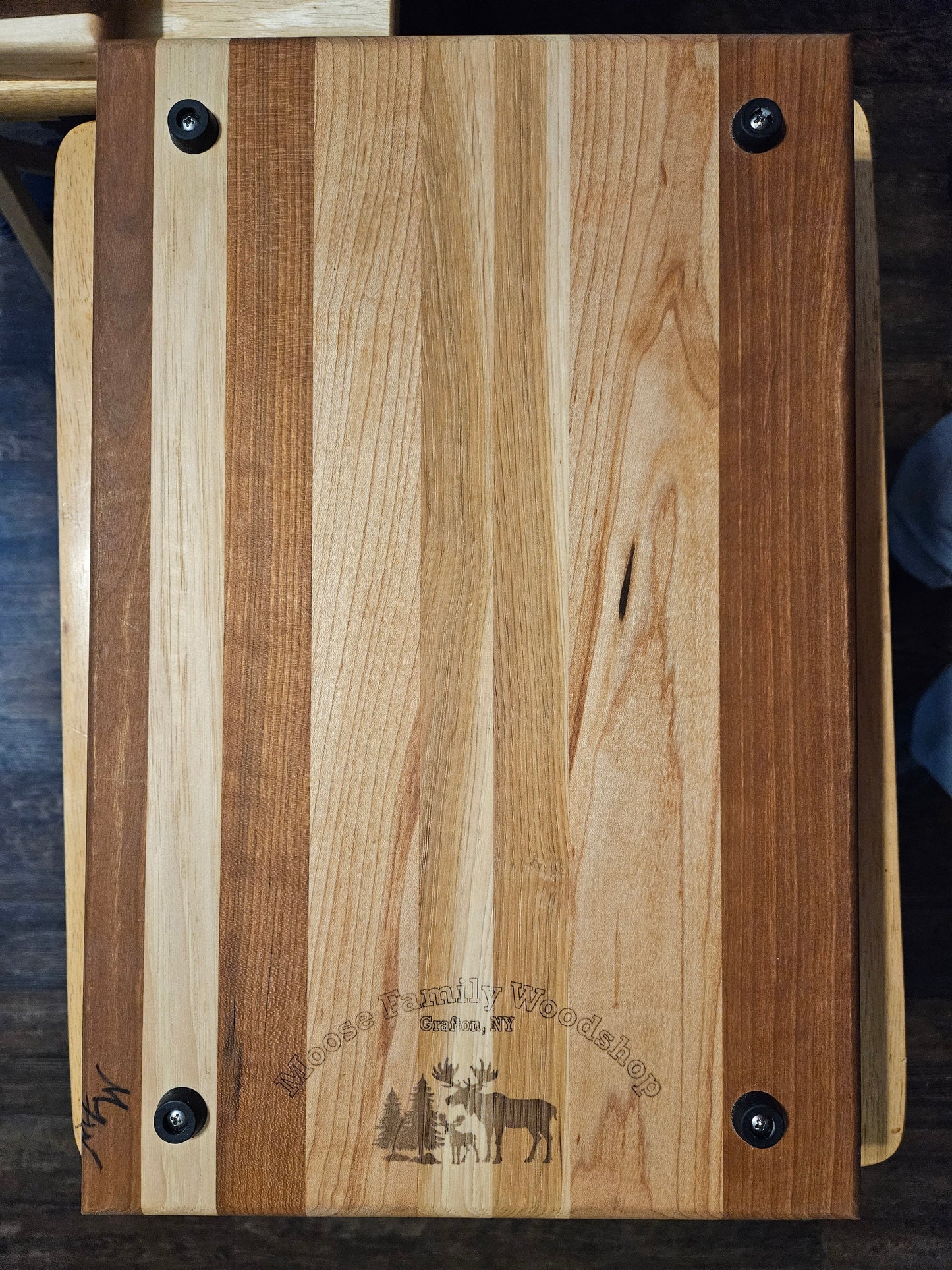 Large Maple and Cherry Cutting Board with feet