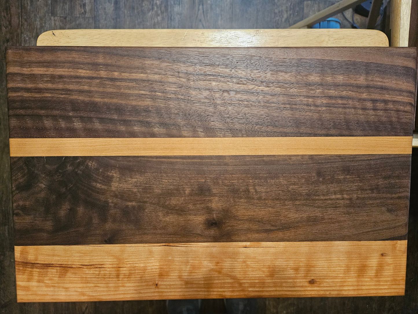 Large Cherry and Walnut Cutting Board with finger grips