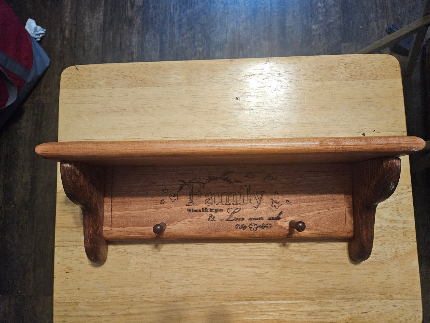 Heart Shelf with Family engraving