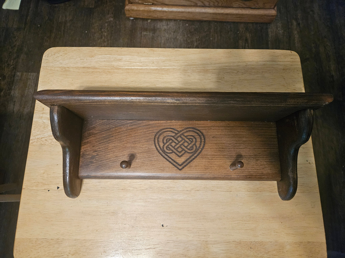 Heart Shelf with celtic heart engraved