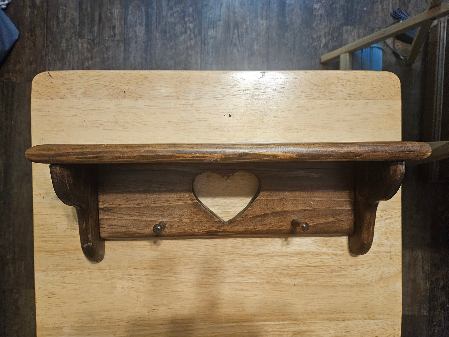 Heart Shelf with heart cutout dark color