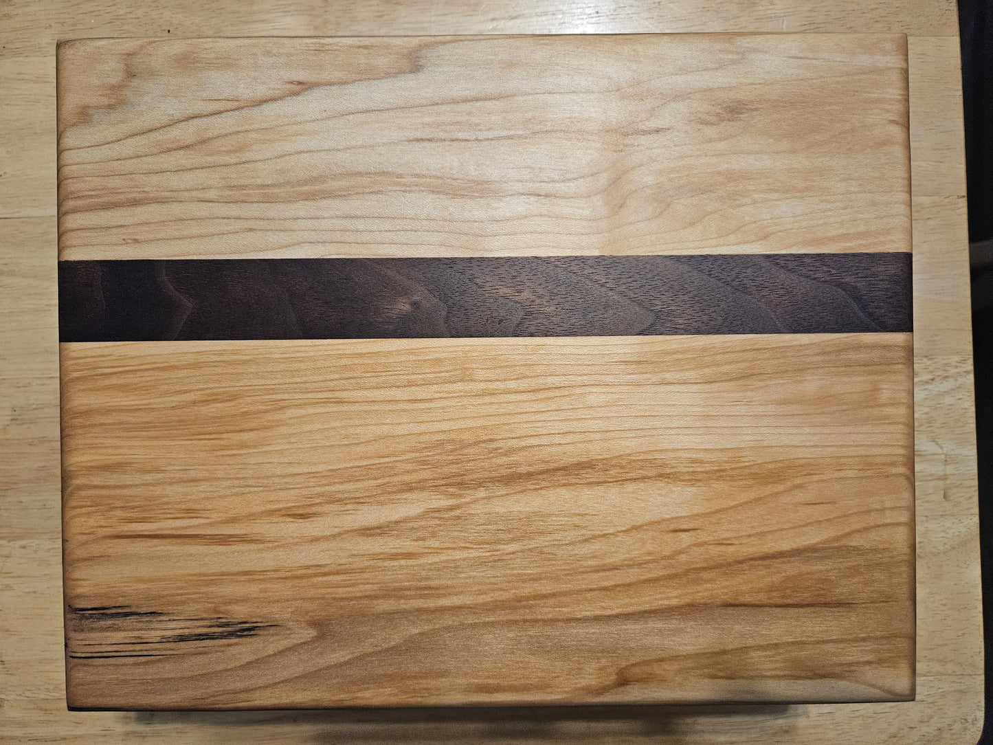 Cutting/Vegetable Board made w/ Walnut and Maple with finger grips 11" x 9"
