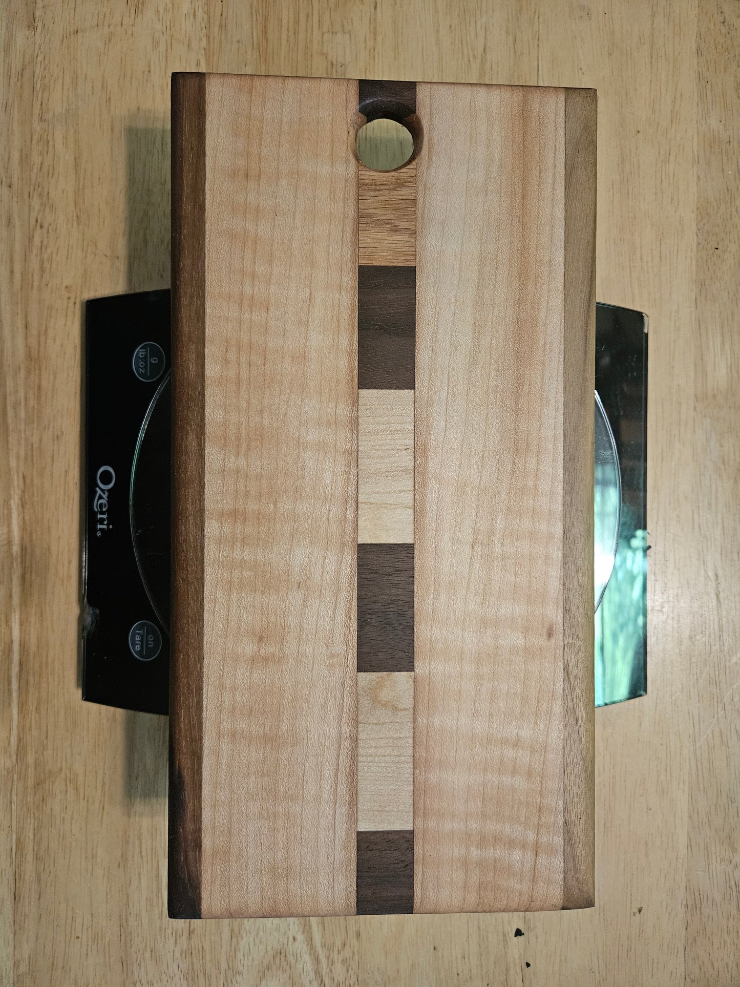 Cheese Board 11" x 5.5  Walnut, Maple and Cherry