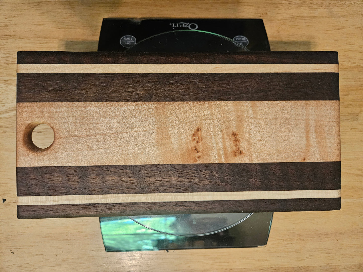 Cheese Board 10" x 5"  Walnut and Maple