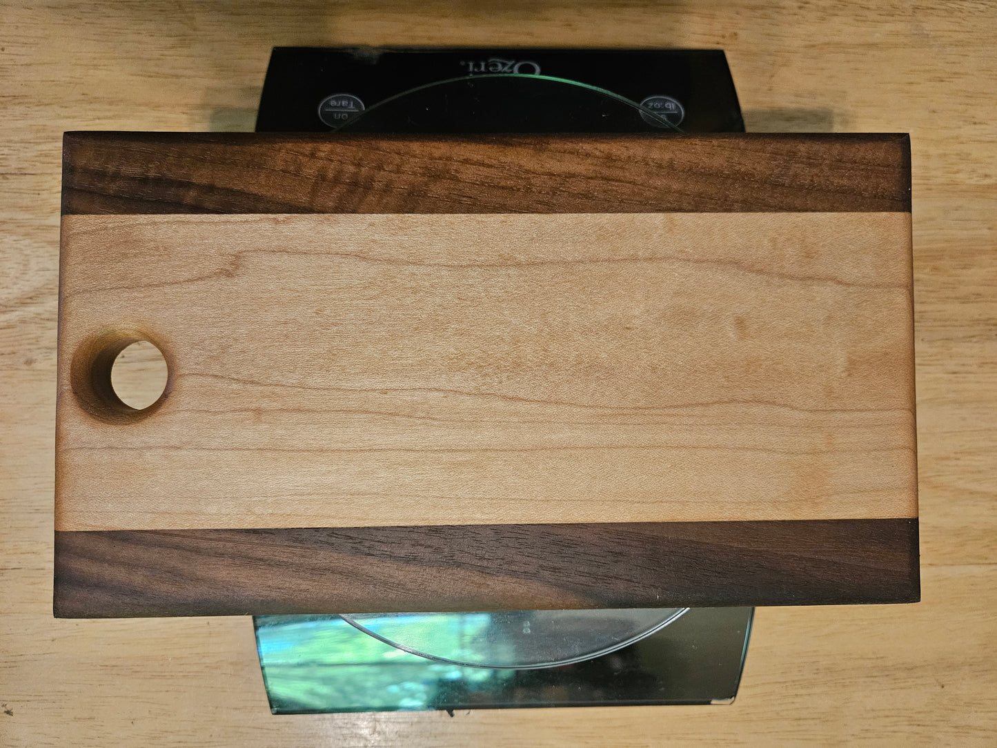 Cheese Board 9" x 5"  Walnut and Maple