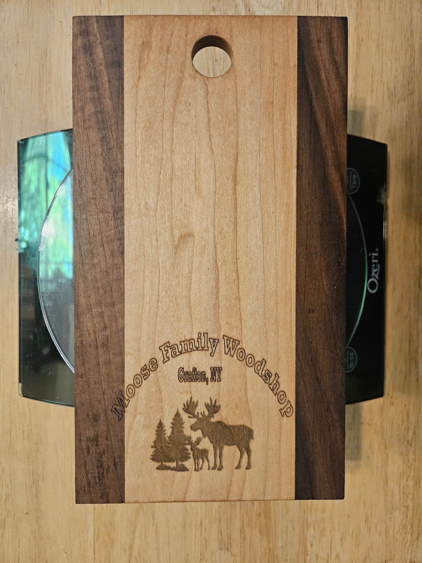 Cheese Board 9" x 5"  Walnut and Maple