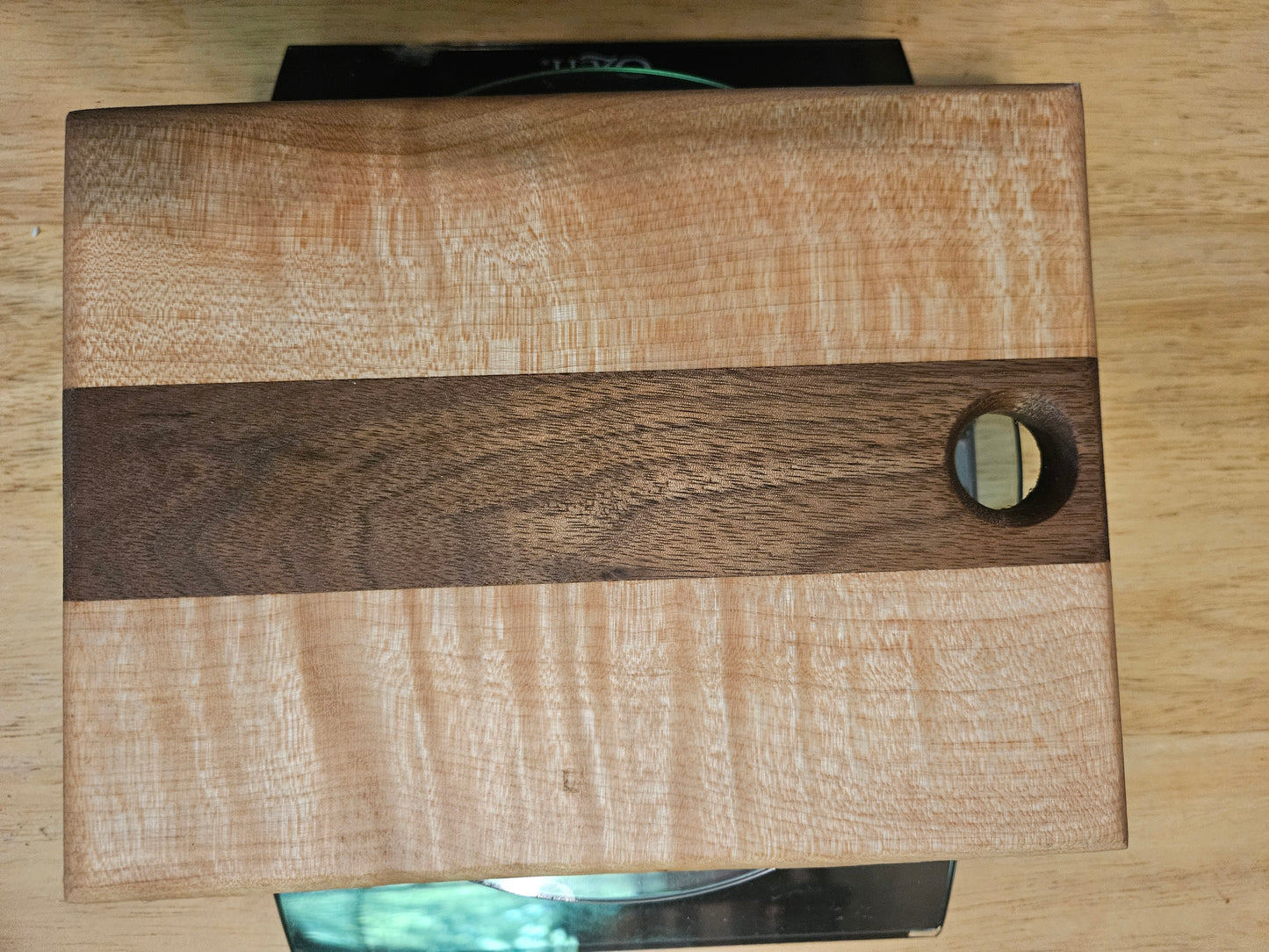 Cheese Board 8" x 6"  Walnut and Maple