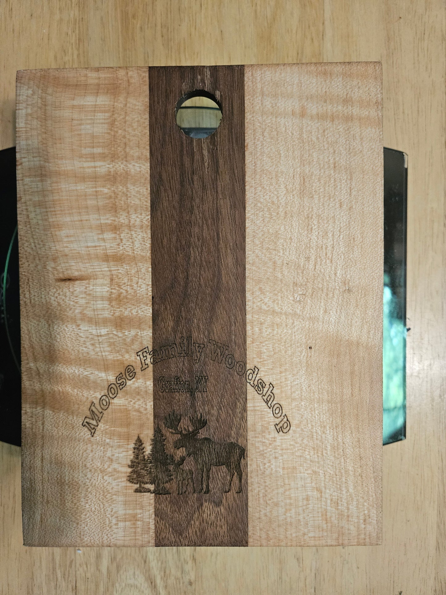 Cheese Board 8" x 6"  Walnut and Maple