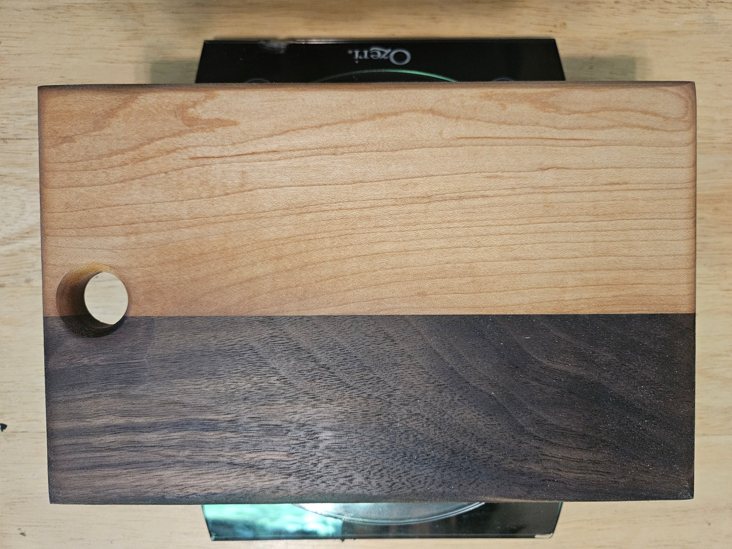 Cheese Board 9" x 6"  Walnut and Maple
