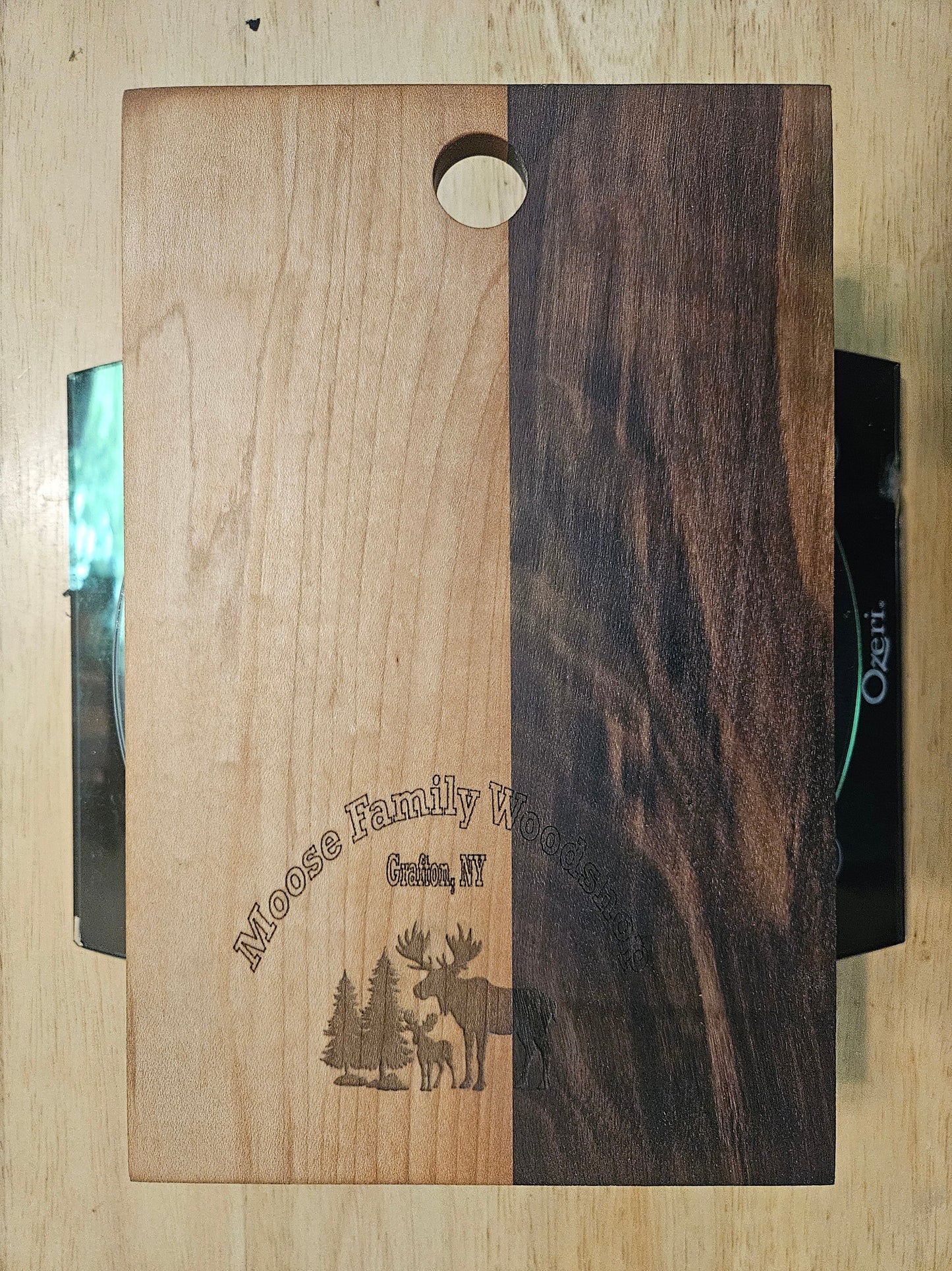 Cheese Board 9" x 6"  Walnut and Maple