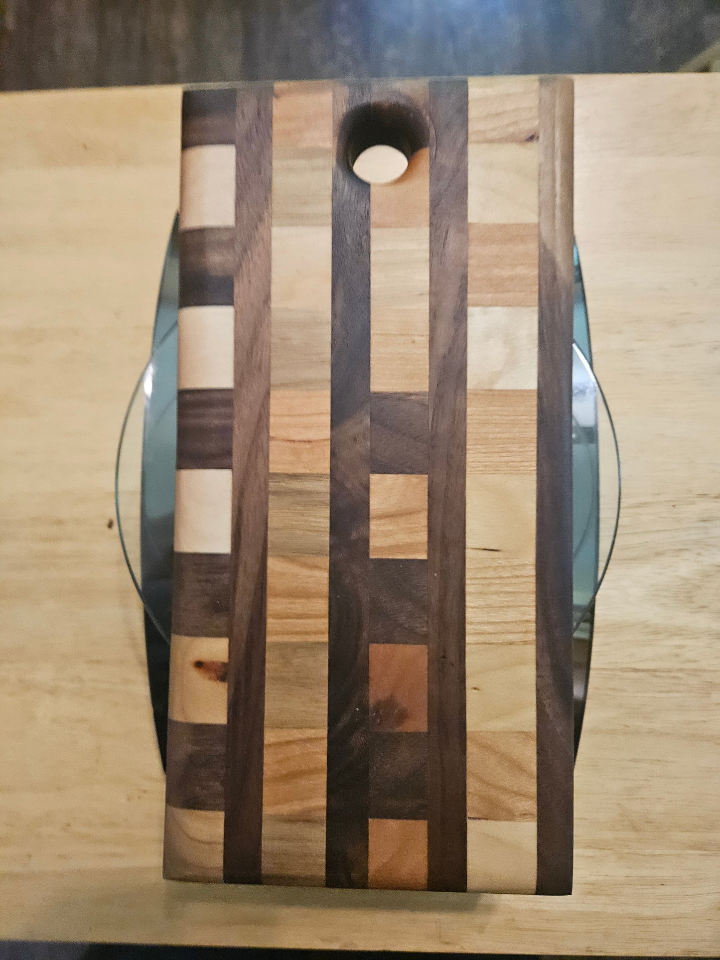 Cheese Board 10" x 5"  Walnut, Maple and Cherry