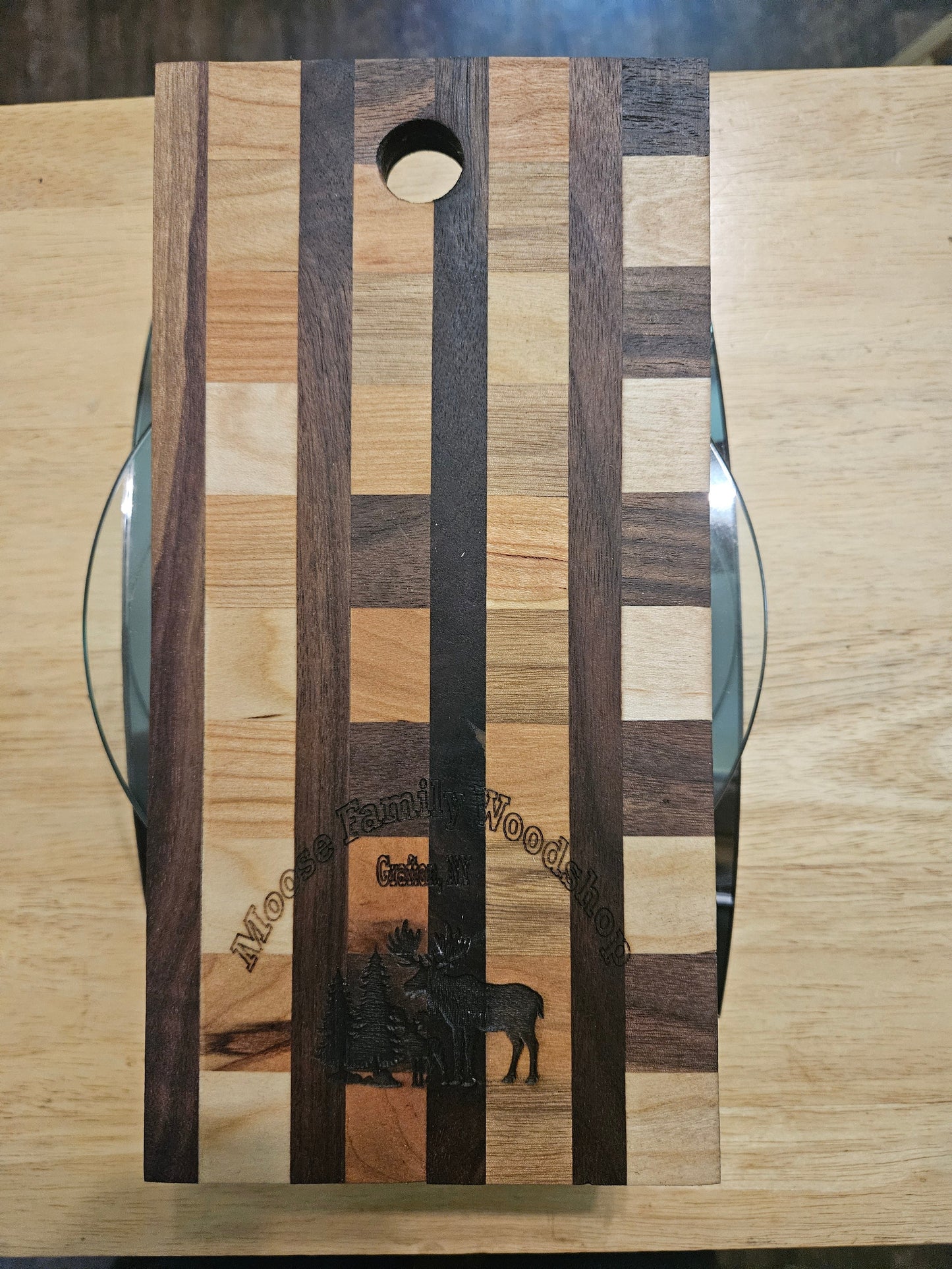 Cheese Board 10" x 5"  Walnut, Maple and Cherry
