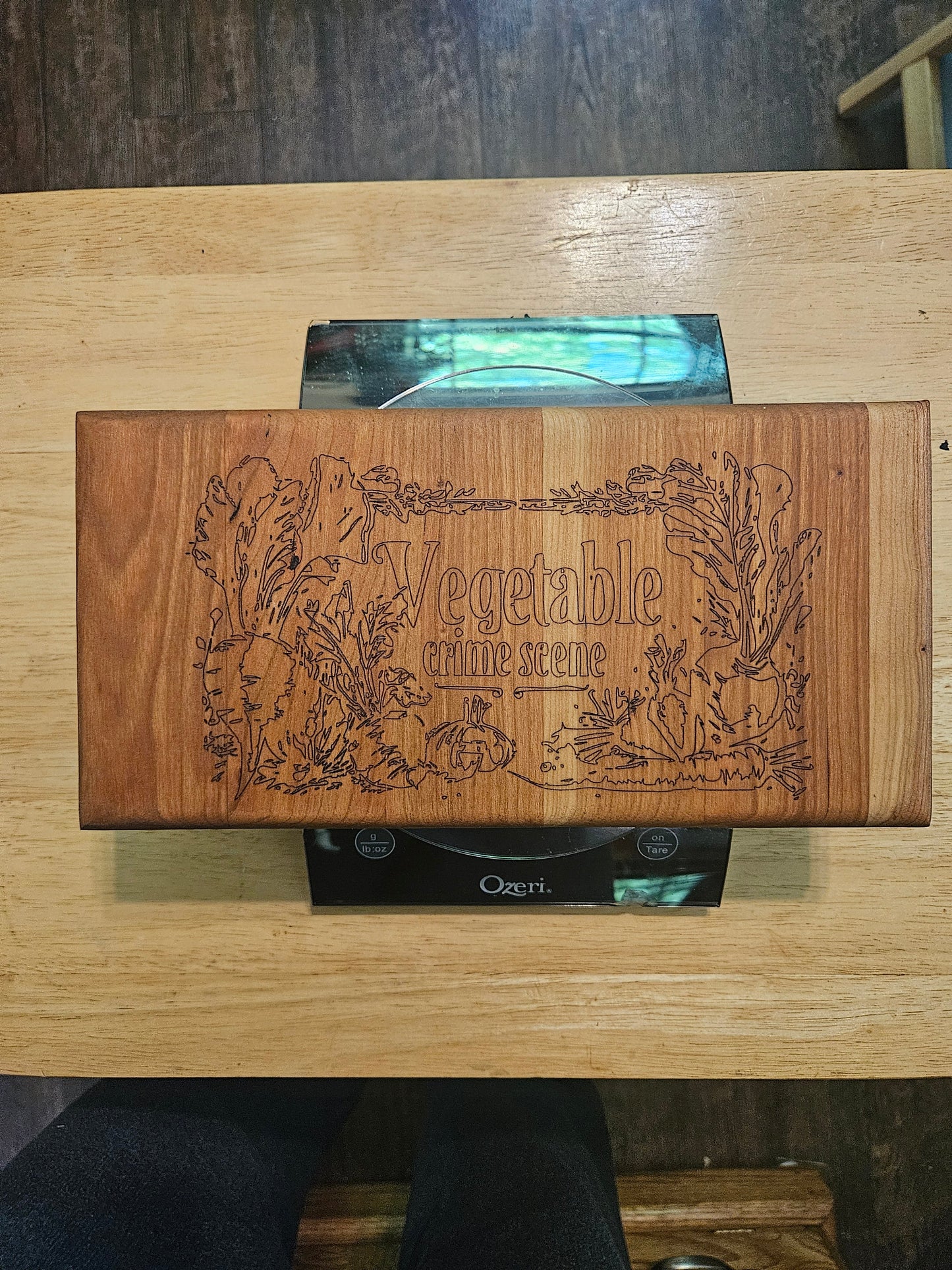 Vegetable Cutting Board made with Cherry and Engraved 11" x 5.5"