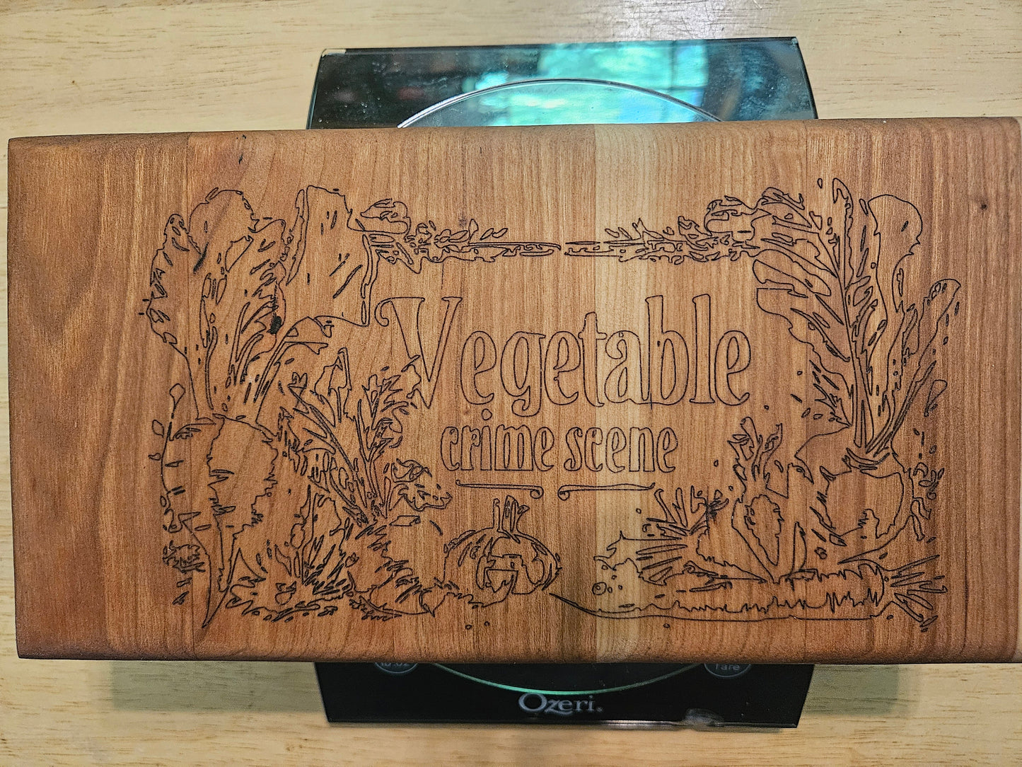 Vegetable Cutting Board made with Cherry and Engraved 11" x 5.5"