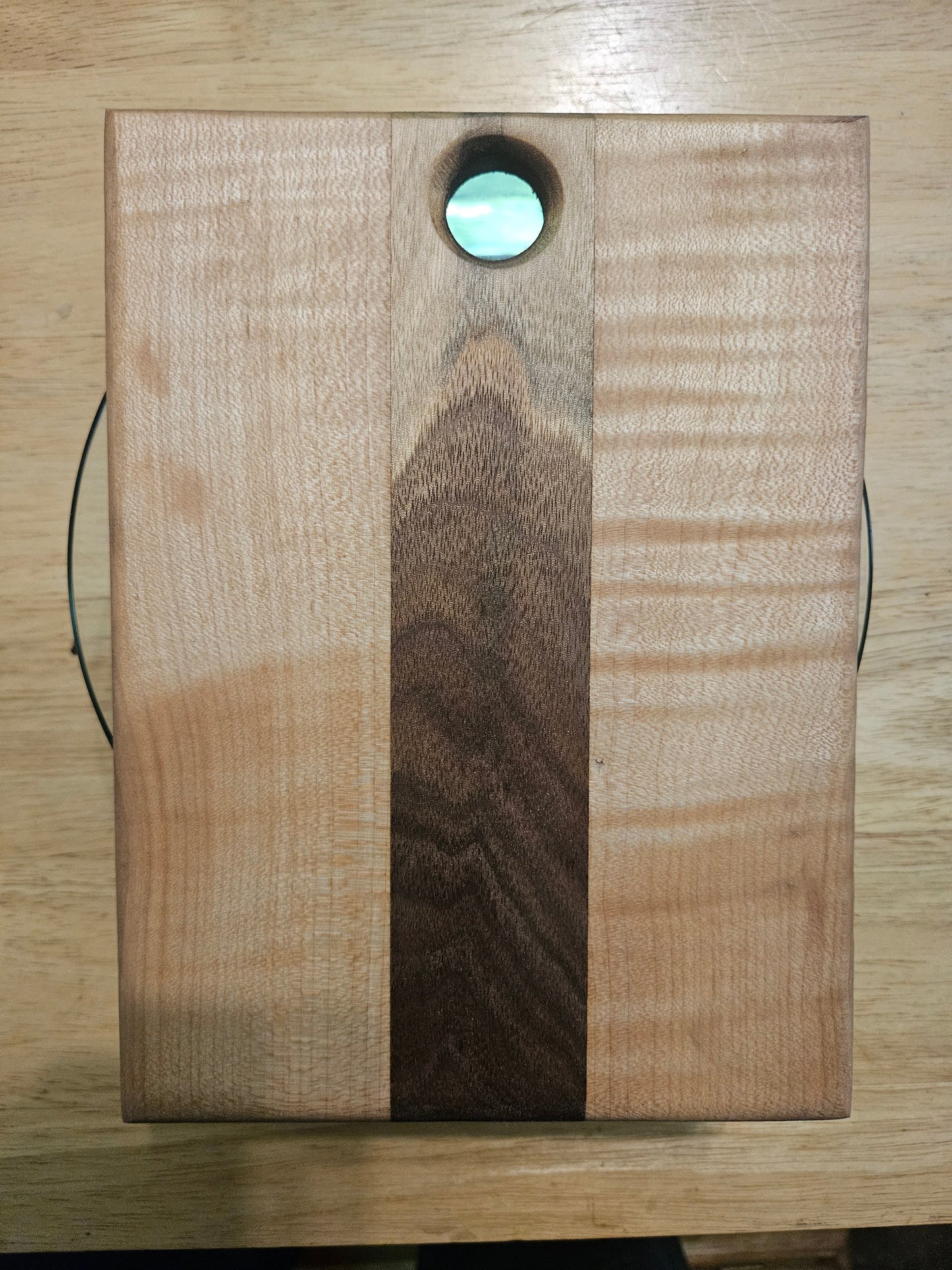Cheese Board 8" x 6"  Walnut and Maple