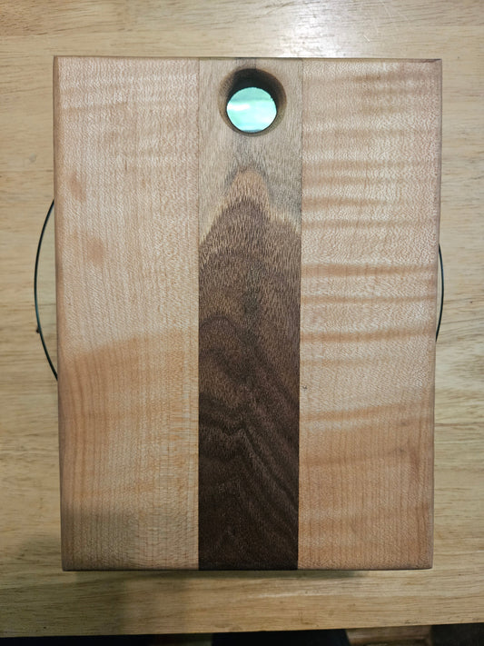 Cheese Board 8" x 6"  Walnut and Maple