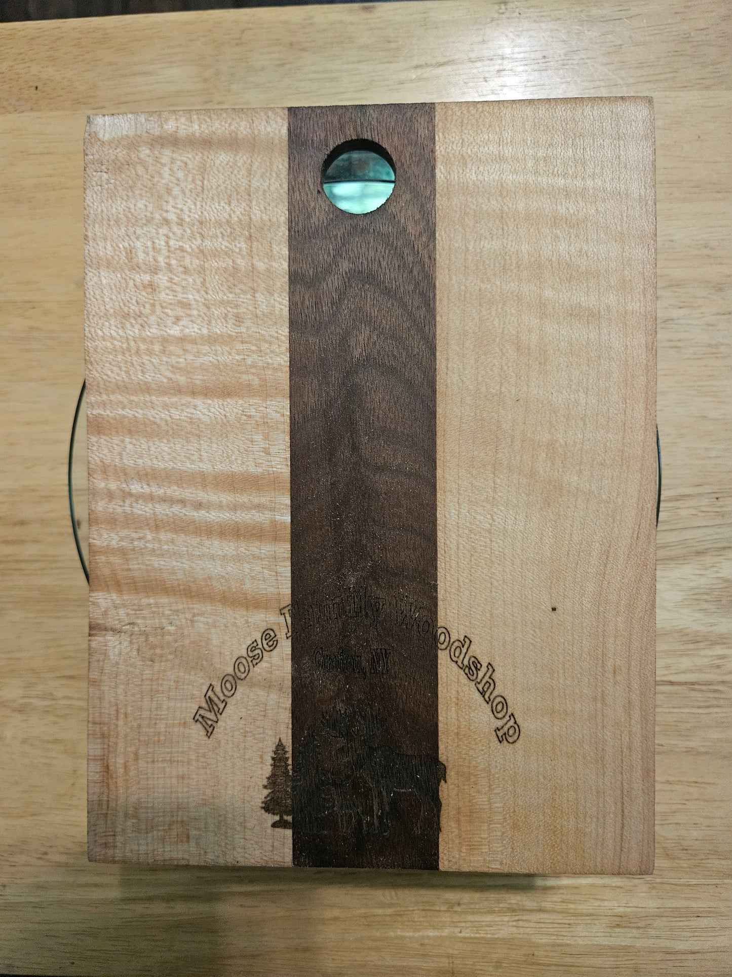 Cheese Board 8" x 6"  Walnut and Maple
