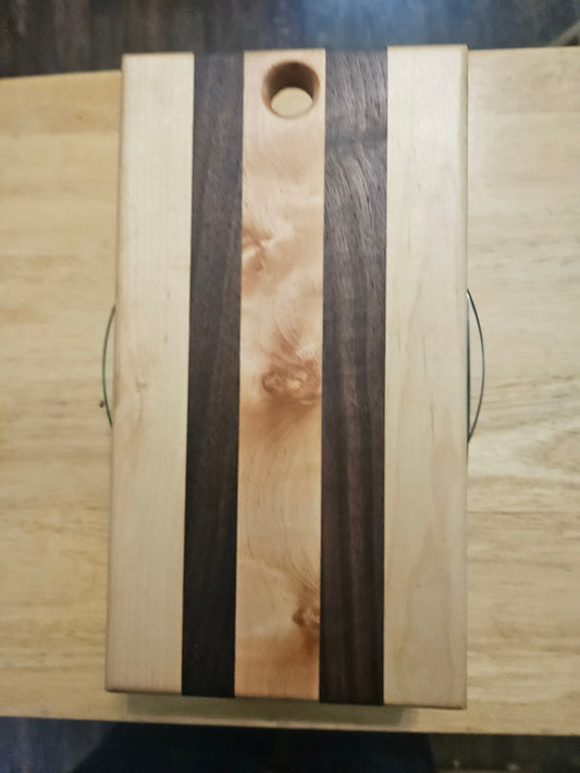Cheese Board 10.5" x 6"  Walnut and Maple