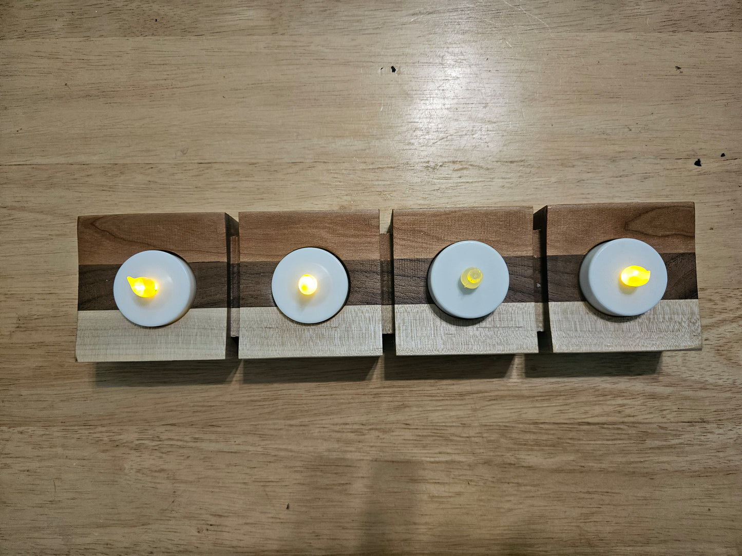 Candle Holder 4 lite made w/ Maple, Walnut and Cherry