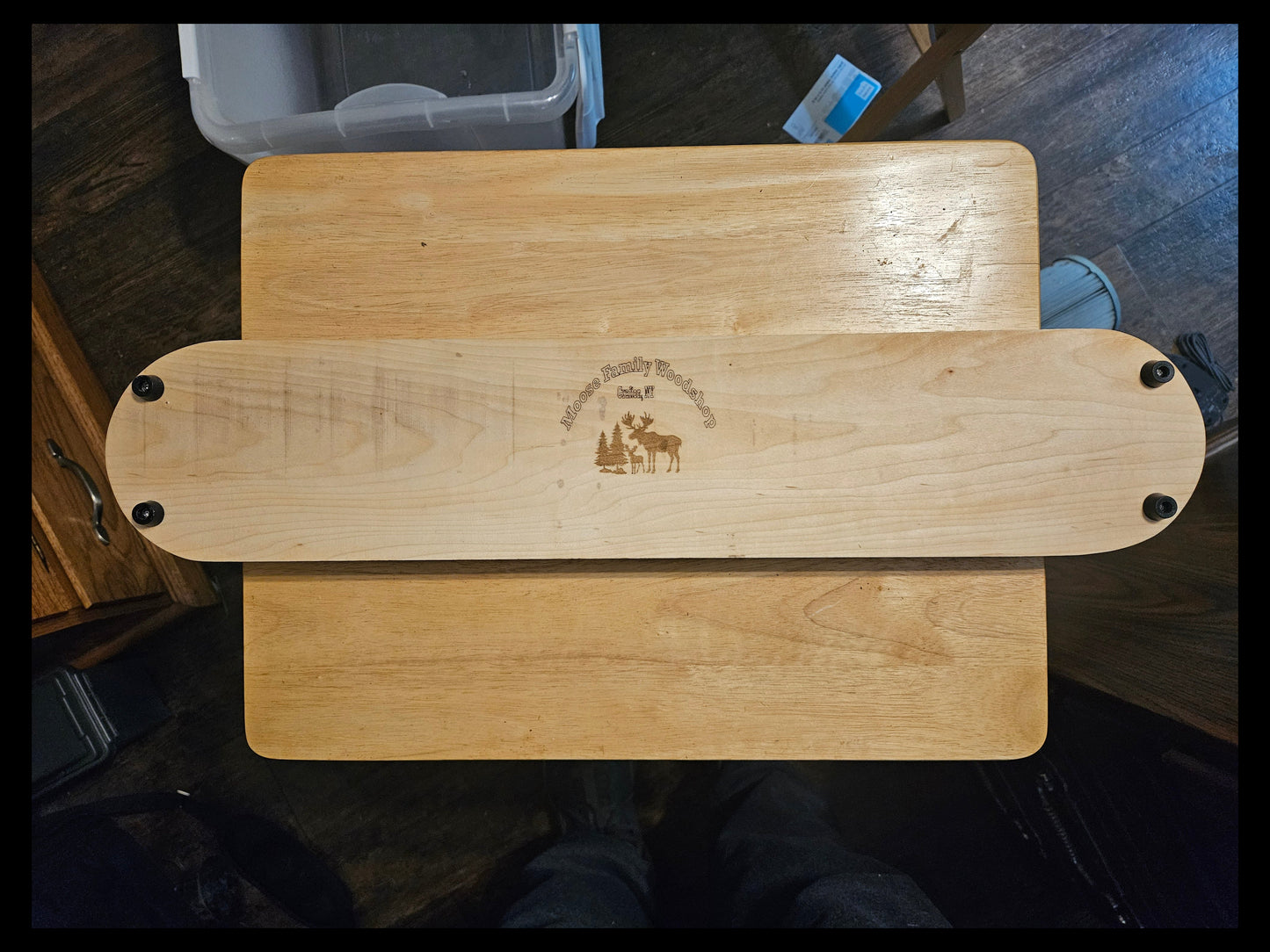Bread Board made from Maple engraved 24" x 5" with feet