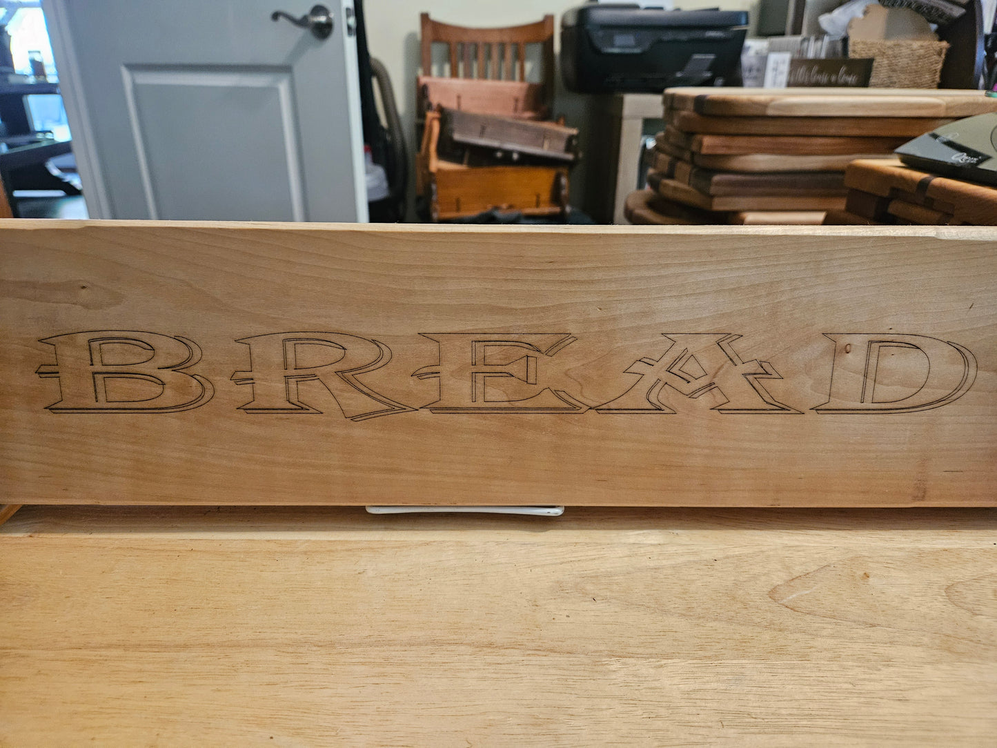 Bread Board made from Maple engraved 24" x 5" with feet
