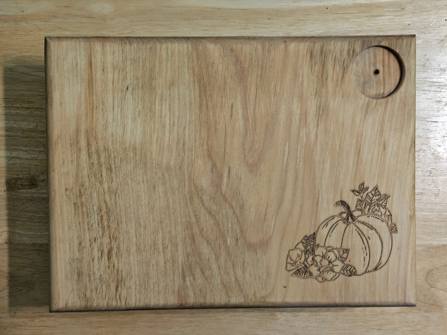 Vegetable Cutting  and serving board made with Maple 11" x 9" with dip cup and rubber feet