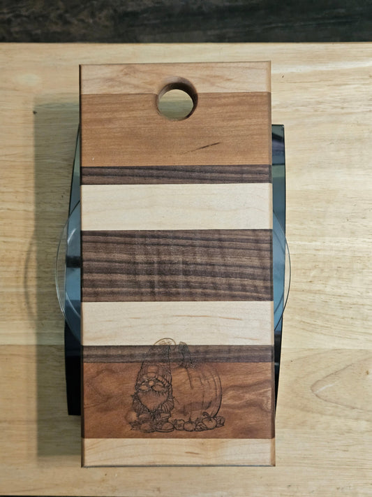 Vegetable/Cheese Cutting board made with Walnut, Cherry and Maple 11" x 5"