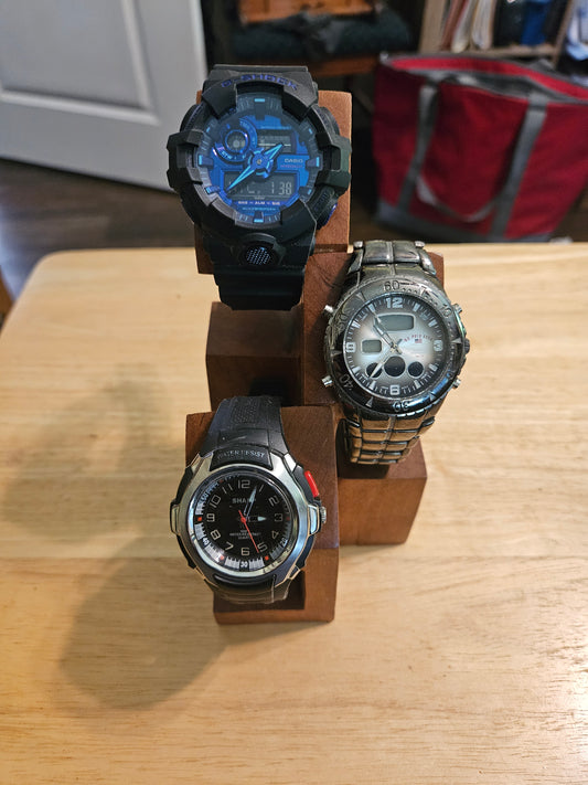 Watch Holder for 3 watches handmade from Cherry Hardwood