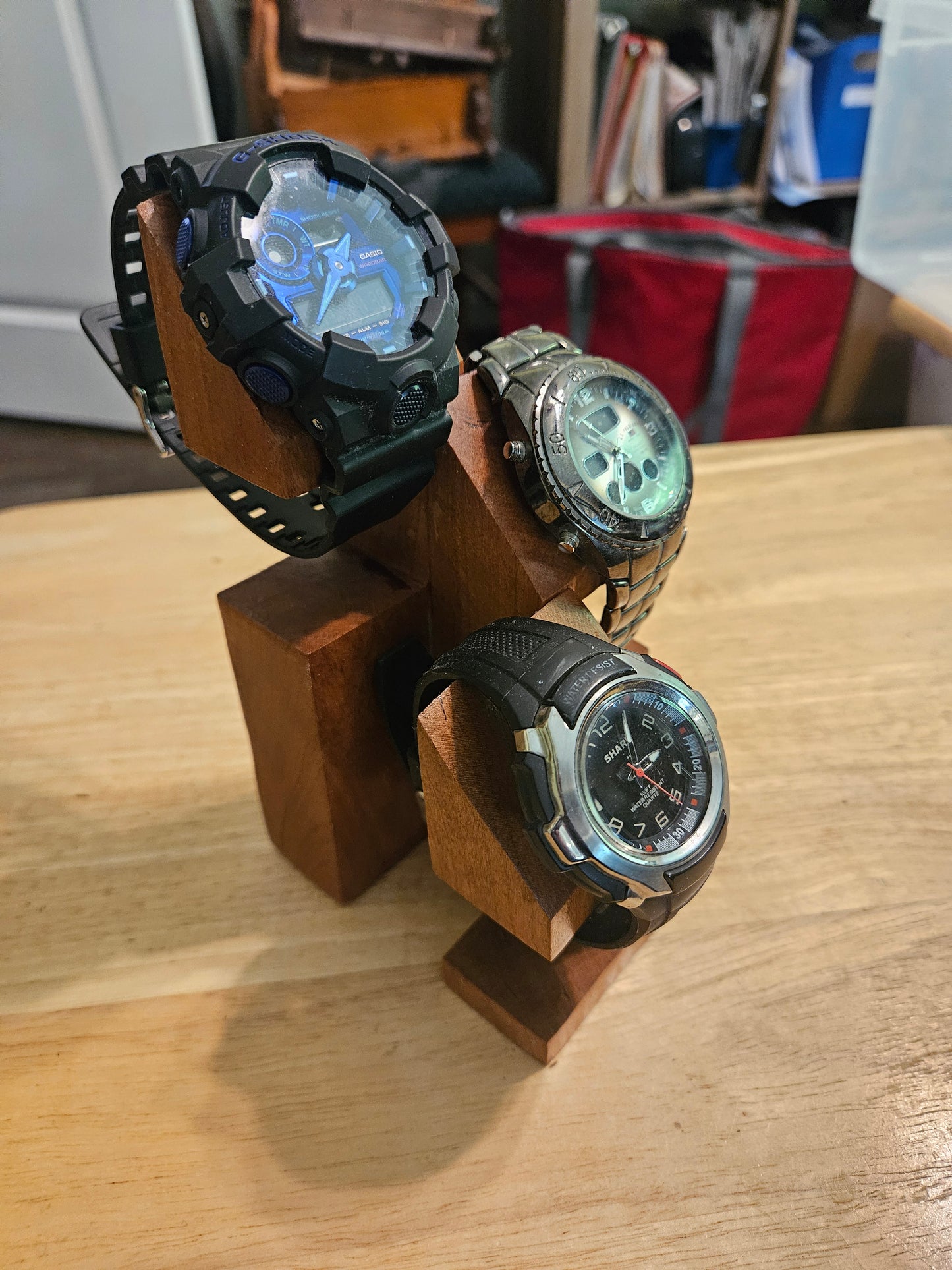 Watch Holder for 3 watches handmade from Cherry Hardwood