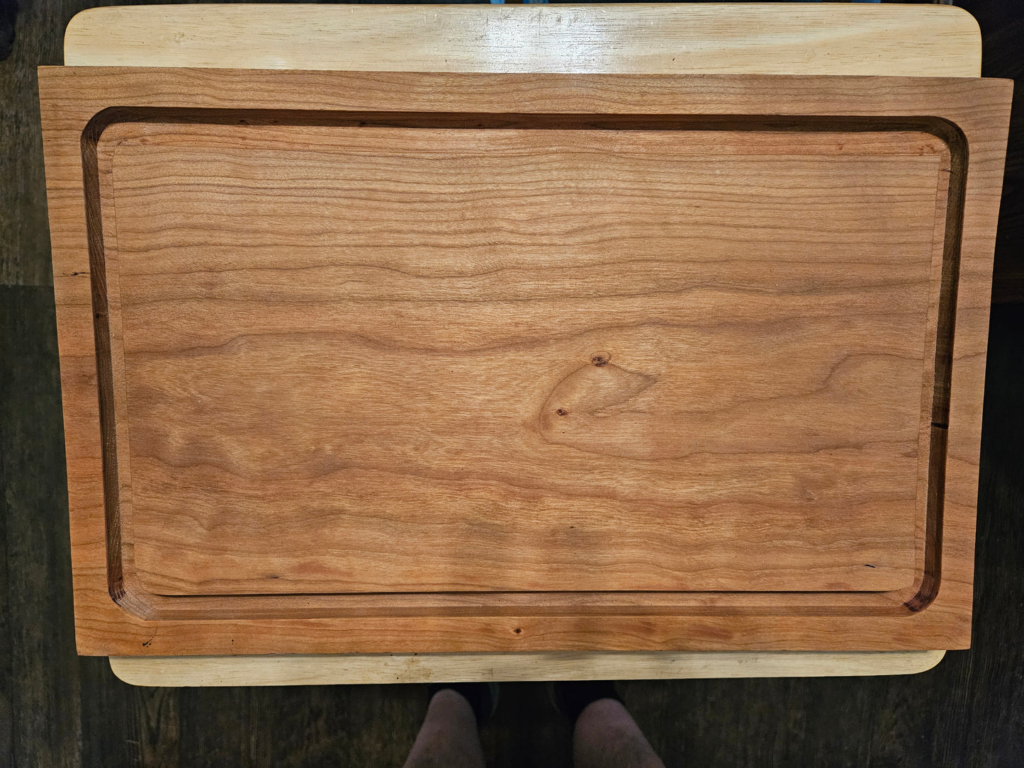 Cutting Board with stunning look made from Cherry with juice groove 18" x 11"