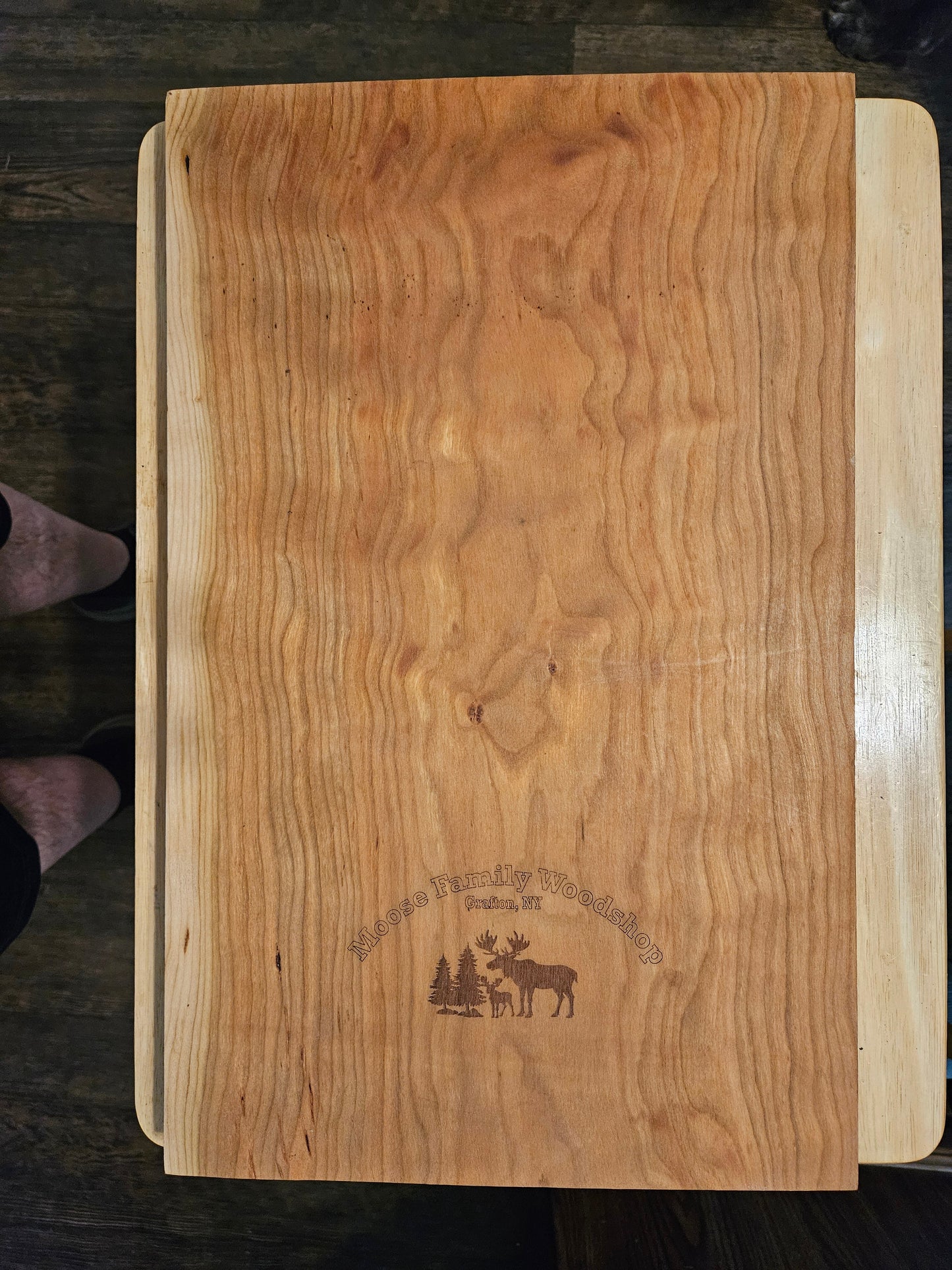 Cutting Board with stunning look made from Cherry with juice groove 18" x 11"
