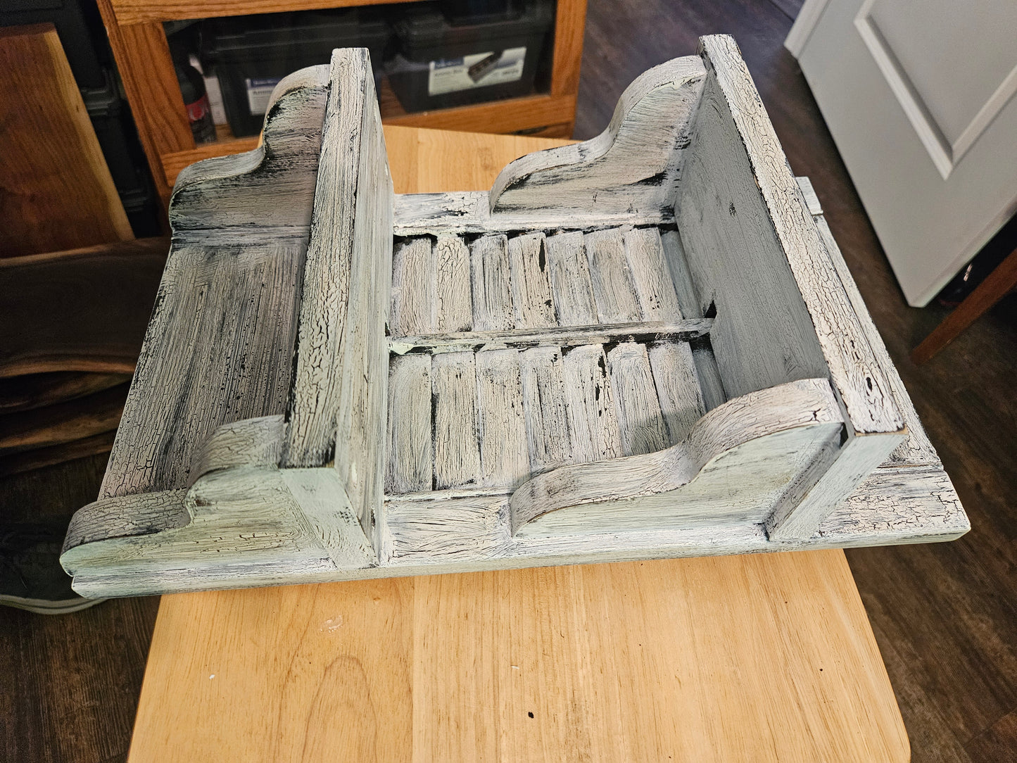 Shutter Shelf, Hangers installed 17" x 10"