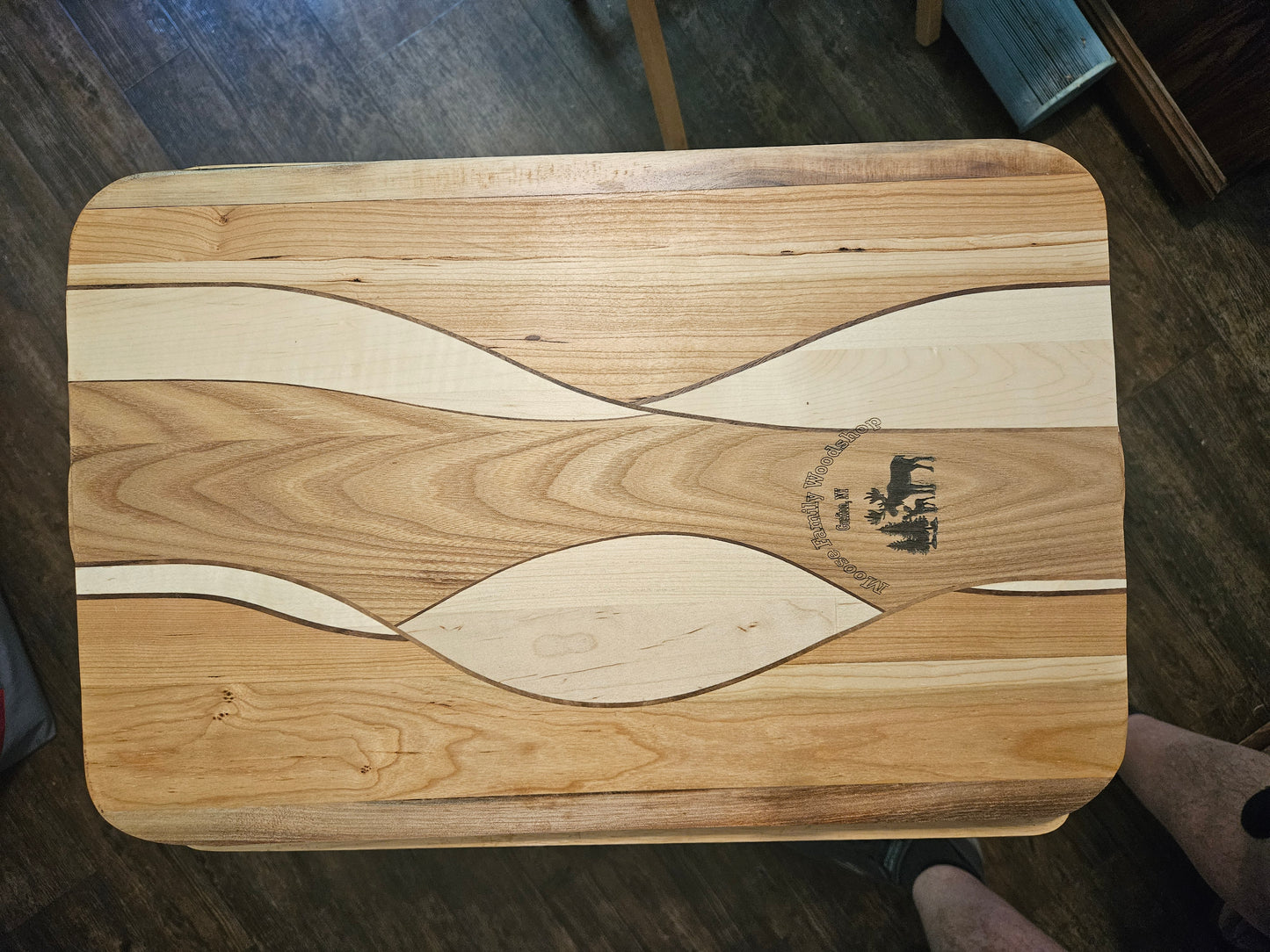Serving Tray/Charcuterie Board  21' x13"  Maple, Walnut, Cherry and Ash